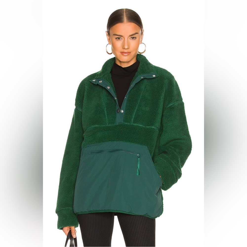 LPA Green Fleece Pullover with Pocket